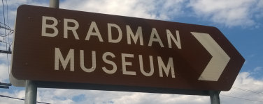 Brown sign for Bradman Museum