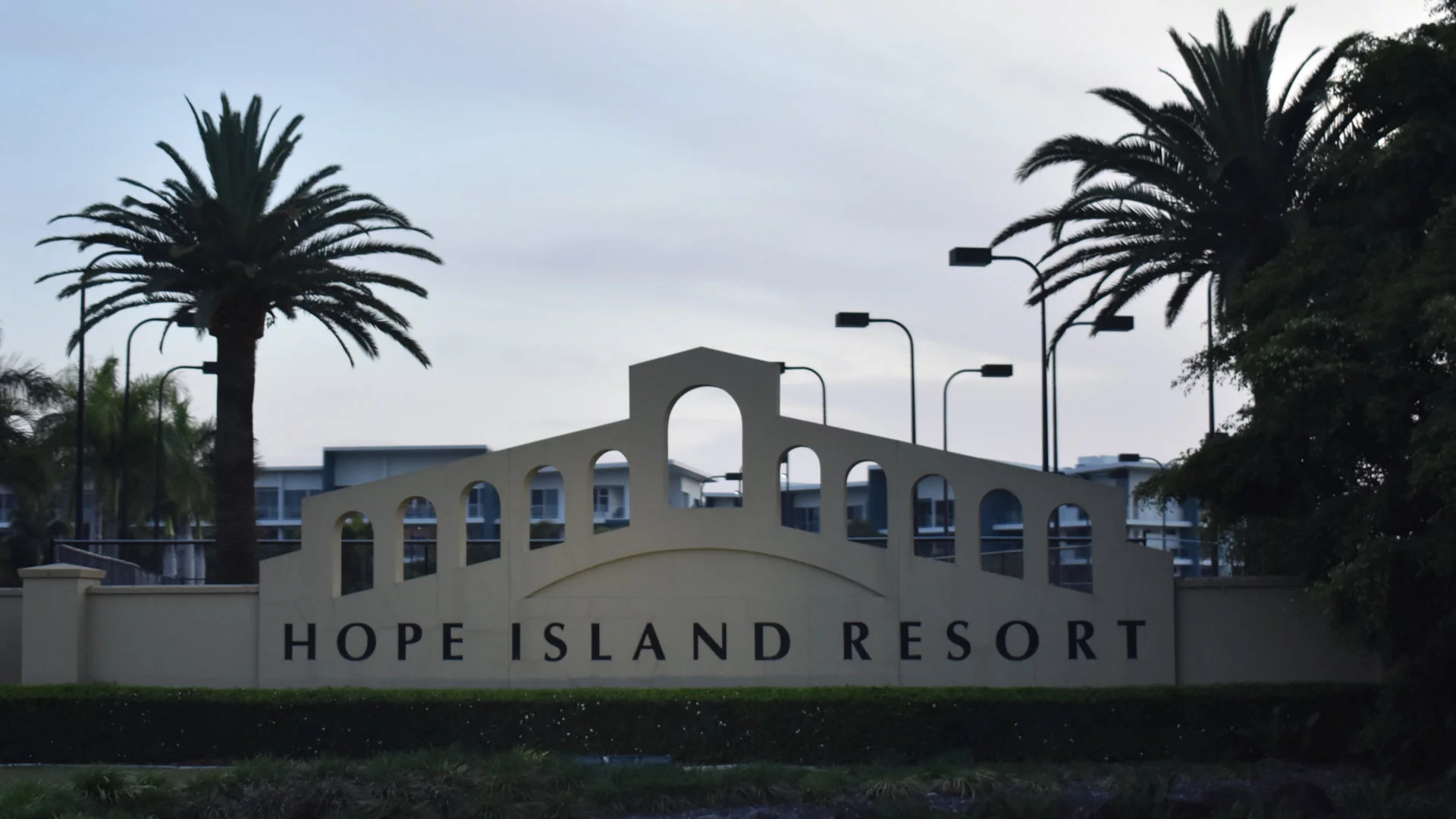 Hope Island Resort entry fence