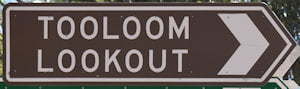 Brown sign for Tooloom Lookout