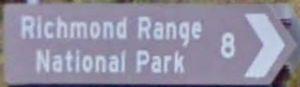 Brown sign for Richmond Range National Park