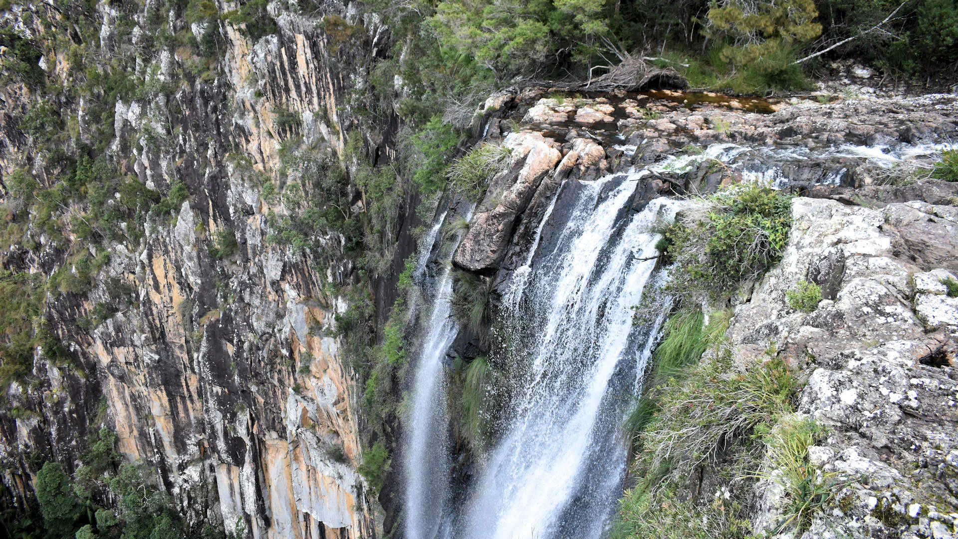 Top of Minyon Falls in the Nightcap National Park in New South Wales, taken from the Minyon Falls Lookout