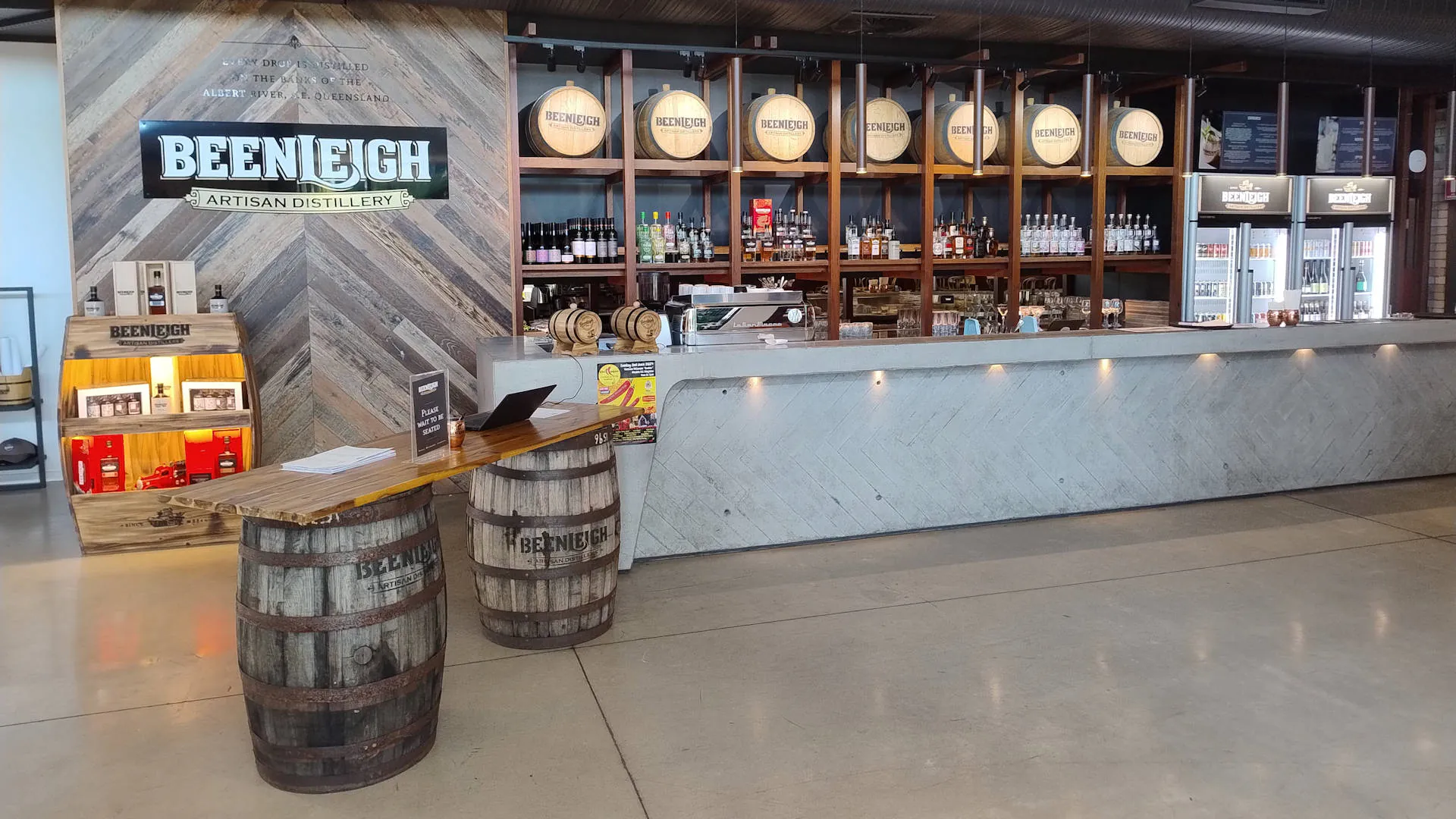 Bar at the Beenleigh Artisan Distillery